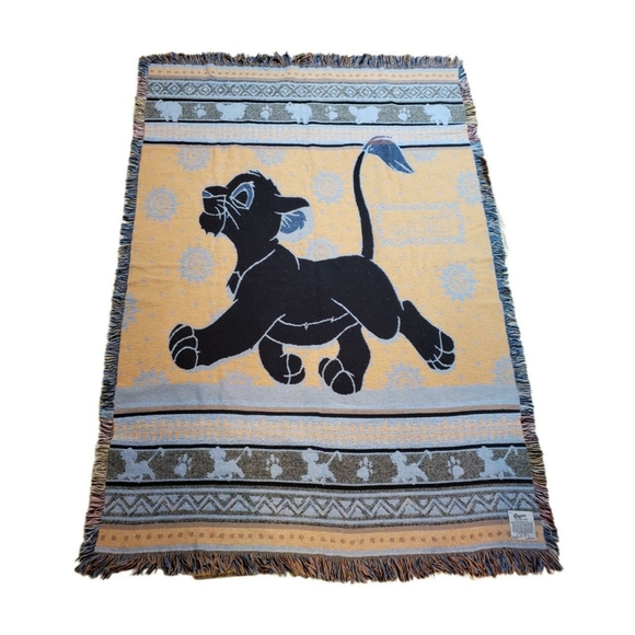 90s Kidcore Simba Lion King Tapestry Throw Blanket - Picture 2 of 4